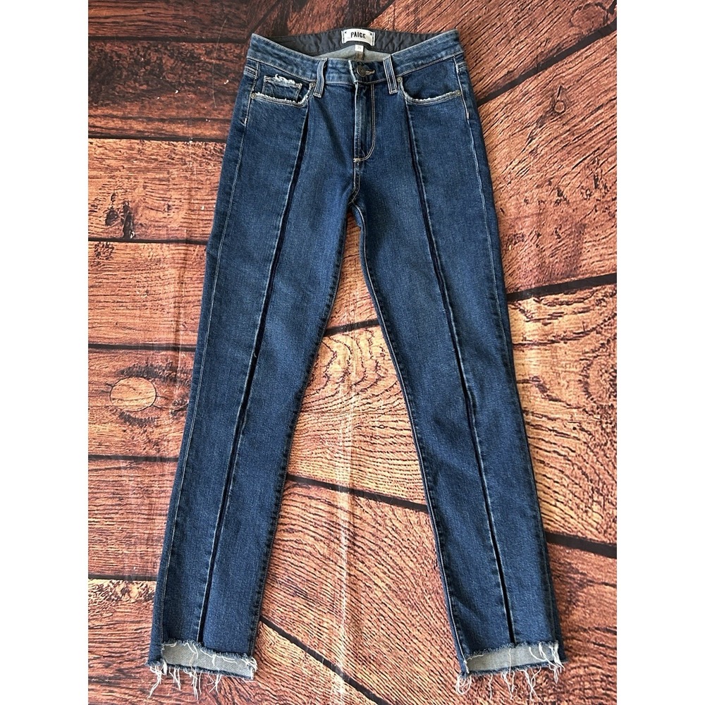 PAIGE Vintage Julia Jeans Felice Wash Fray Hem Women's Size 25 Denim - Picture 3 of 13